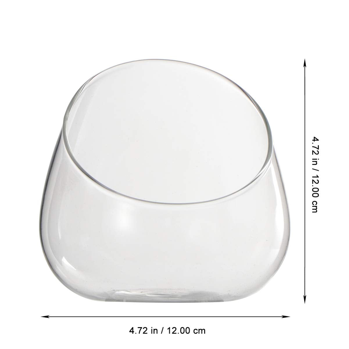 Cabilock Clear Slant Cut Bubble Bowl Glass Vase Bowl Round Globe Planter Terrarium Orb Candy Dish Fruit Jar Floral Container for Home Office Decor