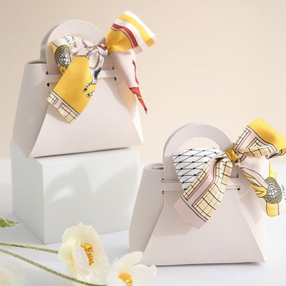 LXKBD 24 Pack PU Leather Gift Bags,Small Party Favors Candy Boxes with Ribbon for Wedding Bridal Shower Baptism Baby Shower Birthday Decoration, Reusable Purse Gift Wrapping Treat Bag