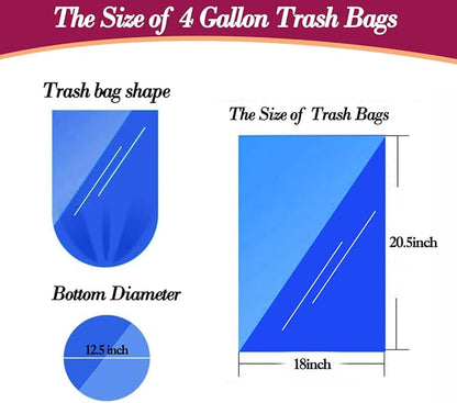 4 Gallon 180pcs Small Gold Trash Bags Strong Golden Garbage Bags, Bathroom