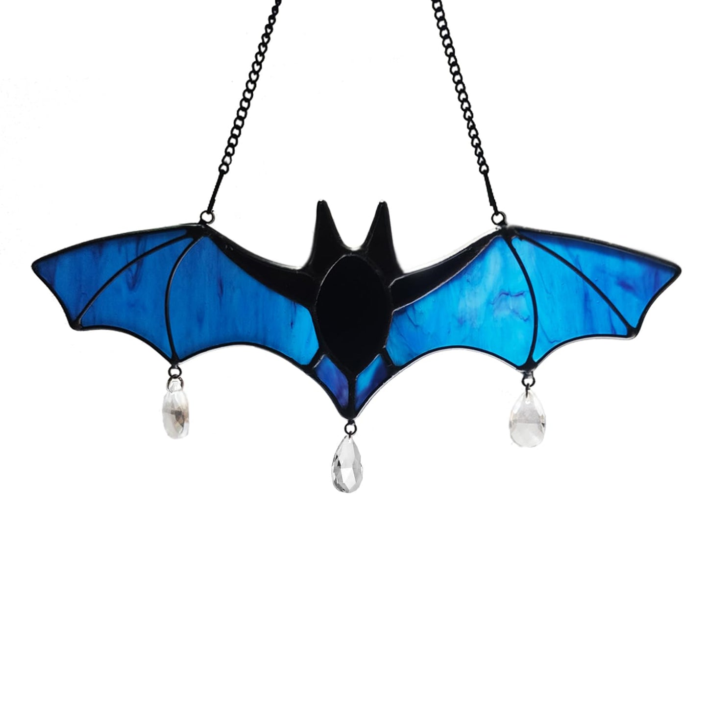 WeDcpcin Bat Stained Glass Window Hanging Suncatcher (Blue) Bat Decoration Holiday Decorations