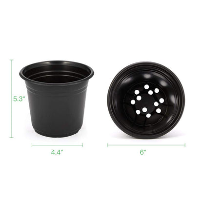 JERIA 100-Pack 0.5 Gallon Plant Nursery Pots, Plastic Pots for Flower Seedling, Flower Plant Container Seed Starting Pot, Come with 100 Pcs Plant Labels(Black)