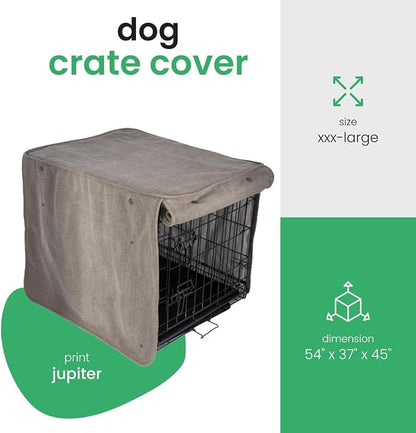 Molly Mutt Jupiter Dog Crate Cover, GOTS-Certified 100% Organic Cotton Canvas Cover for Dog or Puppy Kennel and Cage, Washable, Free of Harmful Chemicals, XXX-Large, Fits 54"x37"x45" Crate