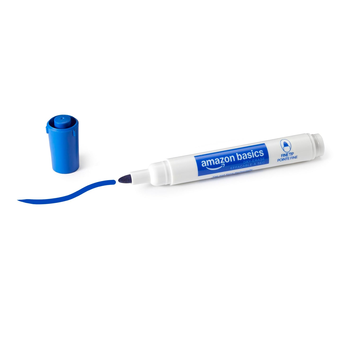 Amazon Basics Low-Odor Dry Erase Whiteboard Markers, Fine Tip, Quick-Dry, Blue, 36-Pack