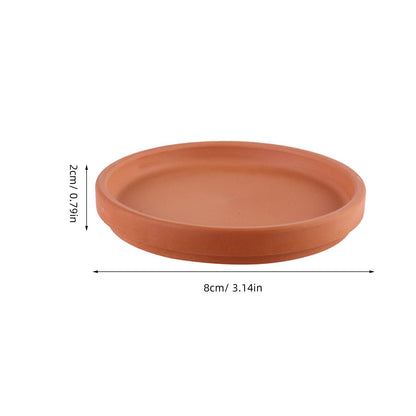 Healeved 10 Pcs Small Pottery Plant Saucers Without Drainage, 3in Terracotta Pot Saucer for Indoor Outdoor Planter Round Flower Pot Tray Holders for Gardening