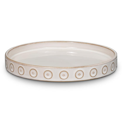 Eightpot Plant Drip Tray - Ceramic Plant Saucer for Outdoors 9.3 Inch Plant Tray for Indoors No Holes Plant Pot Saucer Plant Dishes to Catch Water Round Plant Drainage Trays, Cream White