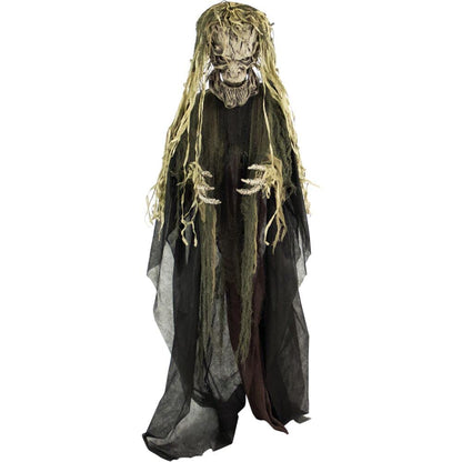 Haunted Hill Farm Life-Size Scary Talking Tree Man Halloween Animatronic with Touch Activated Lights and Sound, Battery Operated Indoor or Covered Outdoor Halloween Decorations, Creepy Fright Props