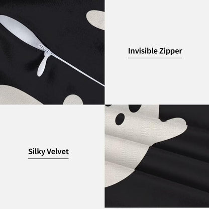 Sunshineyan Halloween Pillow Covers 18X18 Inch Set of 2 Black White Ghost Decor Throw Pillow Covers Halloween Cushion Cases Farmhouse Decorative Outdoor Pillow Covers for Couch Home Sofa Living Room