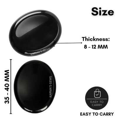 Black Obsidian - Rubbing Natural Thumb Worry Stone - Hold in Your Hand for Relaxation or Anxiety Relief - Enhance Meditation, Aid in Healing the Mind, Body and Spirit