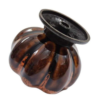 Wannianmu 10 Pack Vintage Ceramic Pumpkin Cabinet Knobs, Kitchen Cabinet Drawers Dresser Cupboard Pull Handles Door Pulls with 5 Kinds of Screws (Leopard Print -Orange)