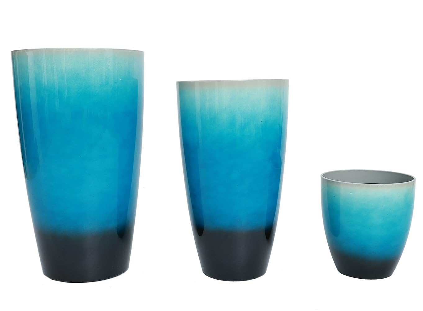 MinCHI257 24,21,11 Inch Large Plastic Planters with Drainage Hole and Saucer - Set of 3 Tall Plant Pots Indoor Flower Pot Tall Round Planters Outdoor Large Tall Planter