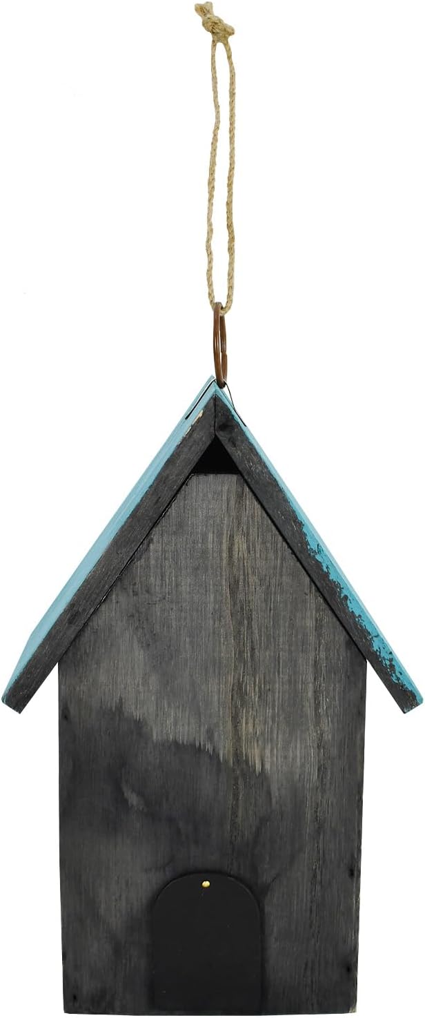 Bird House for Outside Hanging Rustic Wood Bird House Outdoor Garden Patio Hand Painted Decorative Birdhouse for Finch Bluebirds Sparrows Chickadees Cardinal (Butterfly)