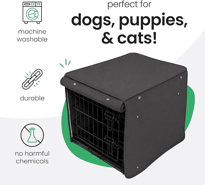 Molly Mutt I'm a Realist Dog Crate Cover, 100% Cotton Canvas Cover with 2 Roll-Up Panels, Ideal for Dog or Cat Crate, Durable, Washable, and Free of Harmful Chemicals, 42" x 28" x 31"