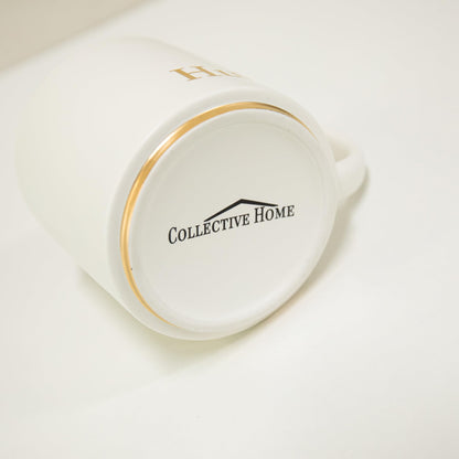COLLECTIVE HOME Mr. & Mrs. Ceramic Mug Set - 15oz Luxury Wedding Gift for Couples, Elegant 2-Piece Coffee Cups for Newlyweds, Anniversary & Engagement Gift Box Set (MR & MRS)