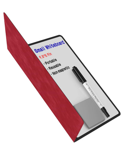 Mehaving Portable Small White Board Dry Erase Board, Reusable 9.5 * 6.6in Notebook Memo, Office Home Supplies Desk Accessories MH760 (Red)