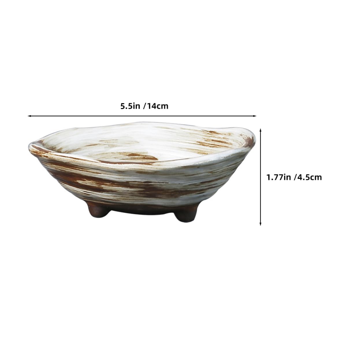 GALPADA Elegant Japanese Ceramic Moss Ball Bonsai Planter Versatile Footed Bowl Garden Decor Easy to Clean