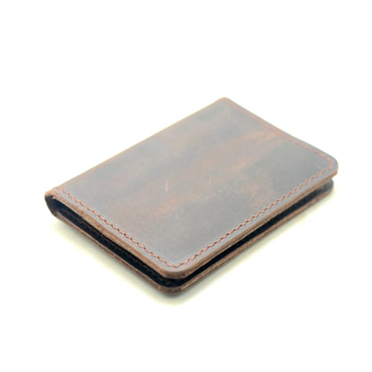 Handmade Distressed Men's Minimalist Leather Wallet Card Holder Wallets for Gifts Dark Brown style1