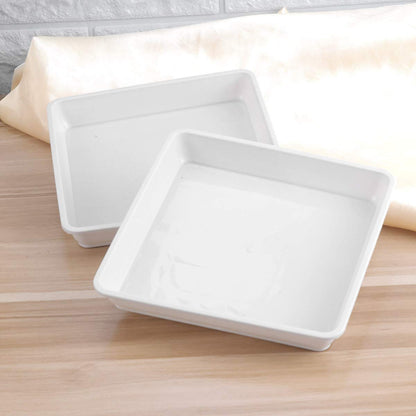 Yardwe 10Pcs Square Plant Saucers, Plastic Drip Tray for Potted Plants, Indoor & Outdoor Flower Pot Water Catcher, 5.9 X 5.9 X 0.9 Inch, White