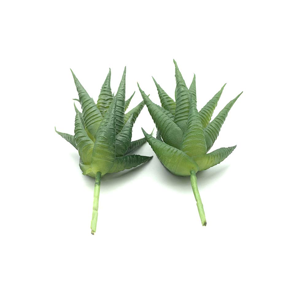 EBUYOM 2 PCS Mini Artificial Succulents Plants Unpotted Fake Succulent Bouquet Arrangements Faux Aloe Plants DIY for Garden Decor Home Decoration Greenery Set (Aloe)