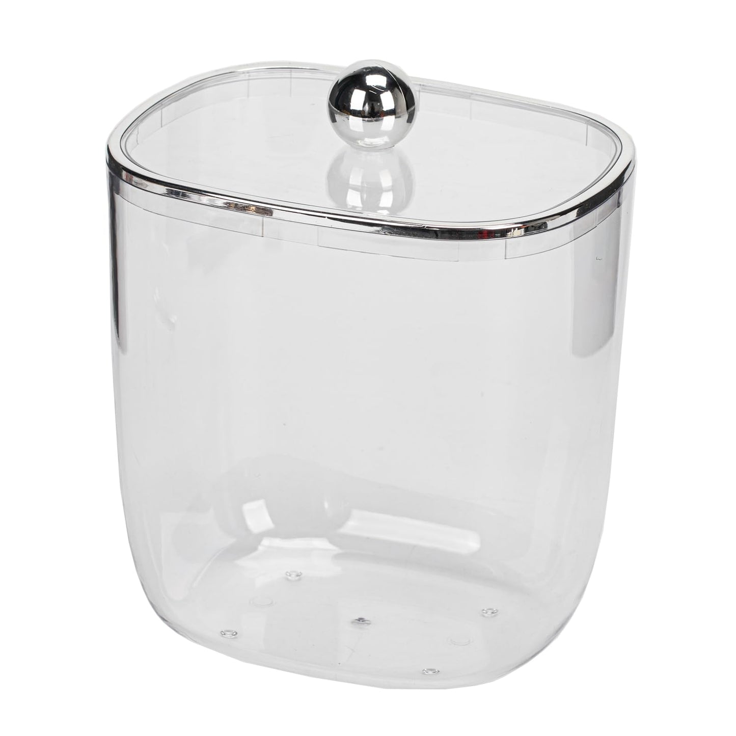 135oz Plastic Candy Dish with Lid for Office Desk, Cookie Storage Jar for Kitchen Counter, Plastic Apothecary Jar for Cotton Swabs, Balls, Cotton Pads, Floss Picks, Clear Lid, 4000ml
