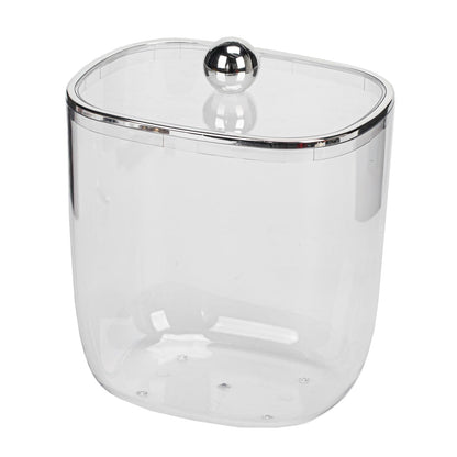 135oz Plastic Candy Dish with Lid for Office Desk, Cookie Storage Jar for Kitchen Counter, Plastic Apothecary Jar for Cotton Swabs, Balls, Cotton Pads, Floss Picks, Clear Lid, 4000ml