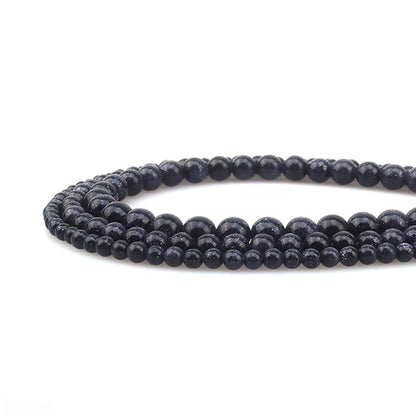 ICAI Beads 10mm Natural Blue Sand Goldstone Round Loose Stone Beads for Jewelry Making DIY Crafts Design 1 Strand 15" APPR.34-36pcs