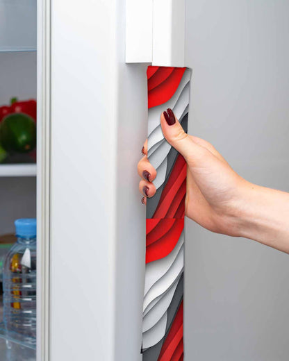 Red Black White Refrigerator Door Handle Covers Set of 2 for Dishwasher Microwave Oven Fridge Stove Appliance Door Handles,Abstract Geometric Grey Beach Stripe Washable Kitchen Bathroom Decor