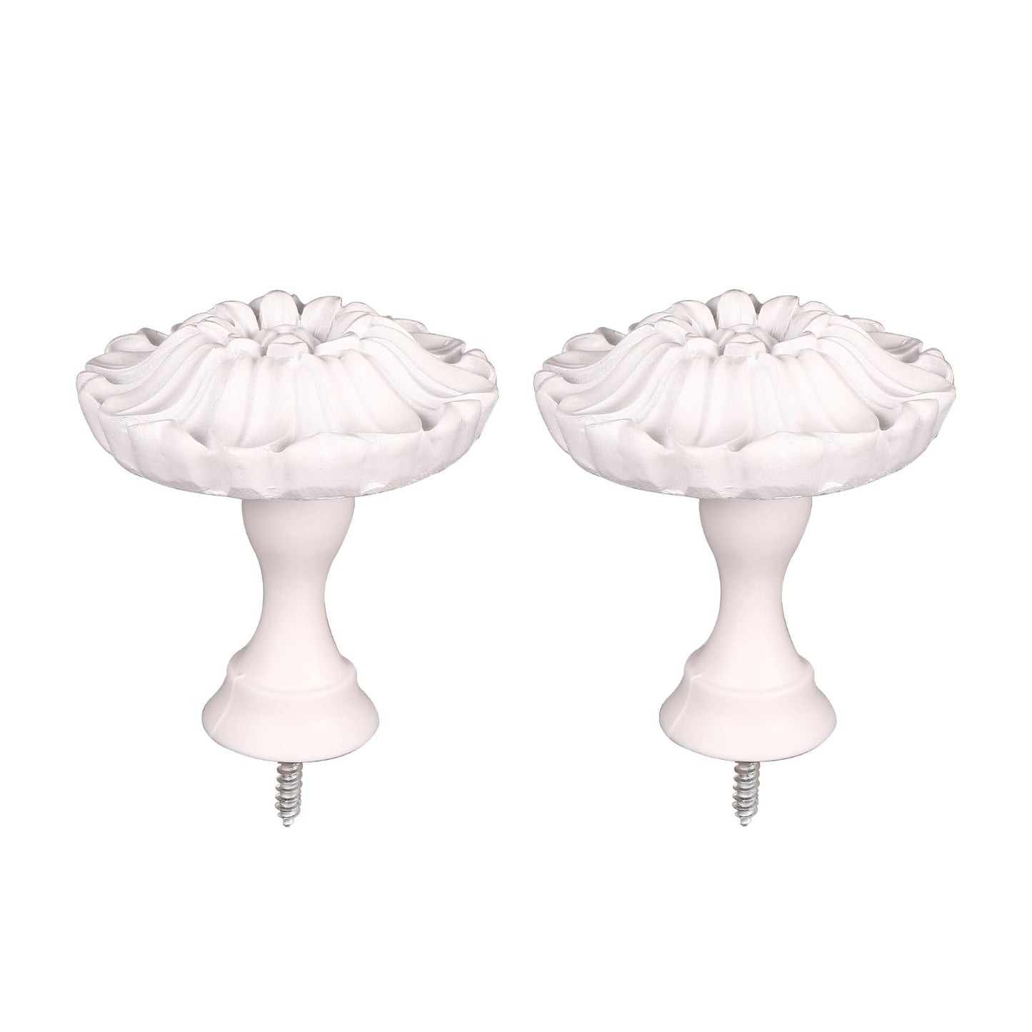 SUQIOME Set of 2 Blossom Window Drapery Vintage Curtain Adhesive Medallion Holdbacks Tiebacks, Wall Hook, Tassel Holder for Room (White)