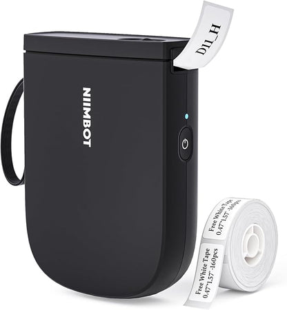 NIIMBOT Label Maker Bluetooth Mini Label Printer D11 2024 Version, Portable Label Maker with Tape Thermal Sticker Small Labeler, 300 DPI High Clearity Rechargeable, Black