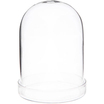 Plymor 3" x 4" Glass Display Dome Cloche (Clear Glass Tray Base)