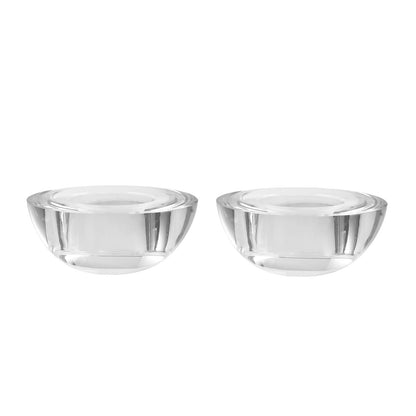 Kitcom Crystal Tealight Candle Holders for Tabletop Home Decor W2.8'' X H1.2'', Comes with Gifed Box(Pack of 2)