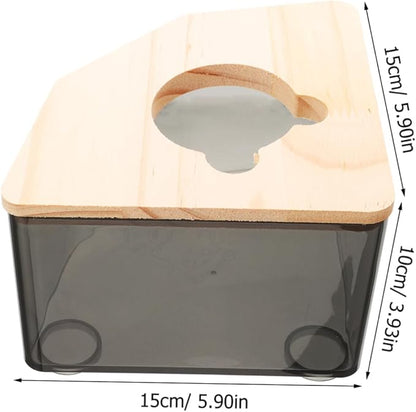 POPETPOP Chinchilla Dust Bath Container Hamster Bathtub Splashproof Small Pet Bathroom Acrylic Material