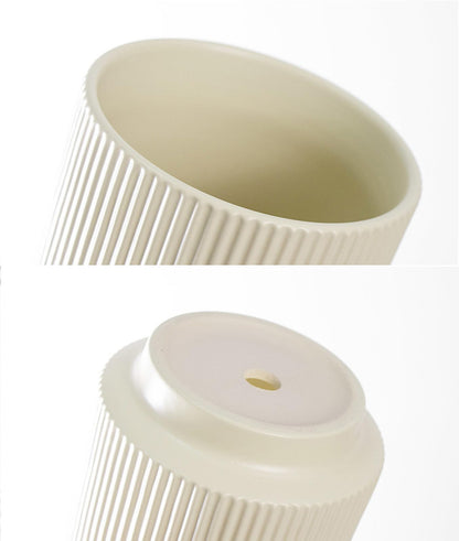 Puoyikt Ceramic 4.9+6.3 inch Planters, Modern Home and Office Flowerpot, Indoor and Outdoor Flowerpot with Drainage Hole (Light Yellow)