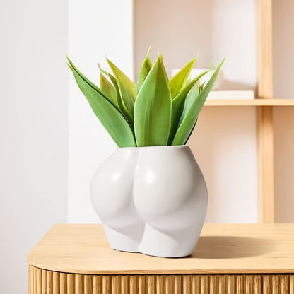 JOFAMY Cute Body Shaped Planter Fun Resin Plant Pots Indoor with Drainage Hole for Houseplants Succulents Small Plant, Funny Gift for Christmas/Birthday