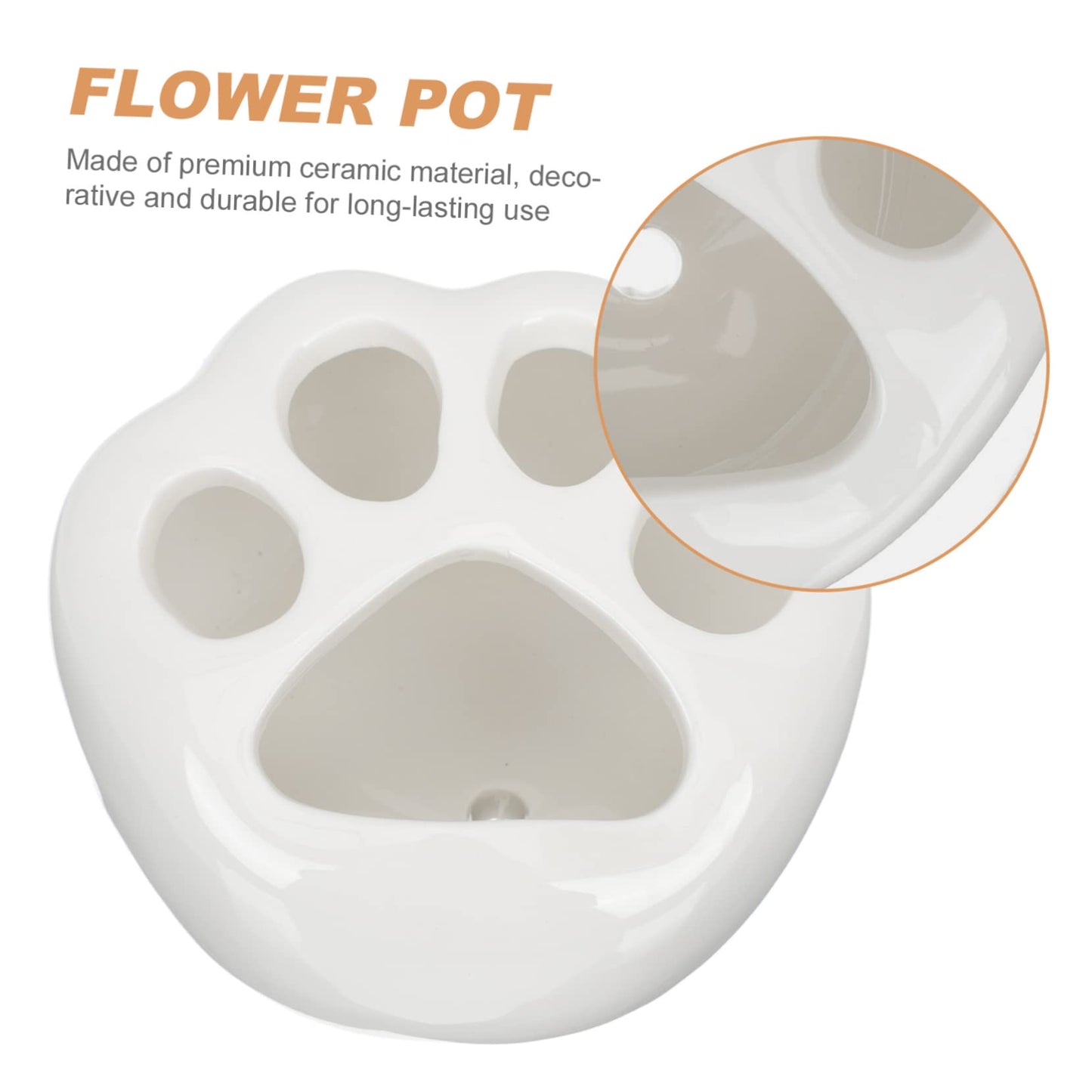 LIOOBO 2pcs Cat Claw Flower Pot Decorative Container with Drainage Cute Cacti Pot for Home Decoration for Room Office Balcony and Desk