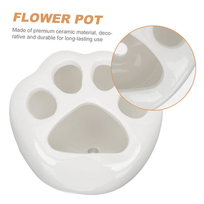 LIOOBO 2pcs Cat Claw Flower Pot Decorative Container with Drainage Cute Cacti Pot for Home Decoration for Room Office Balcony and Desk