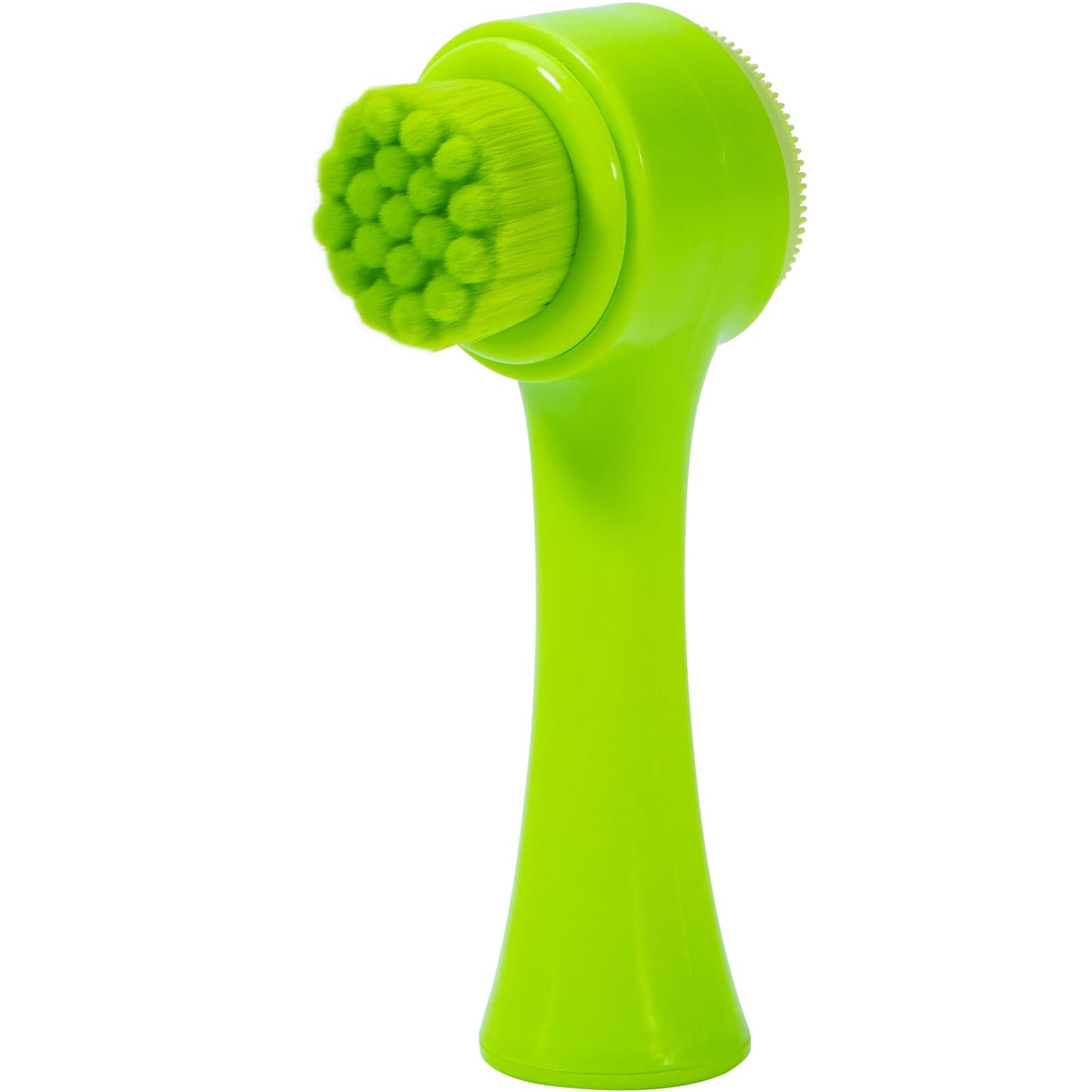 Face Brush 2 in 1, Facial Cleansing Exfoliating Scrubber Brush, Silicone Double Side Manual Face Wash Scrub Brush with Soft Bamboo Charcoal Fiber for Deep Pore Cleansing, Massaging, Skin Care