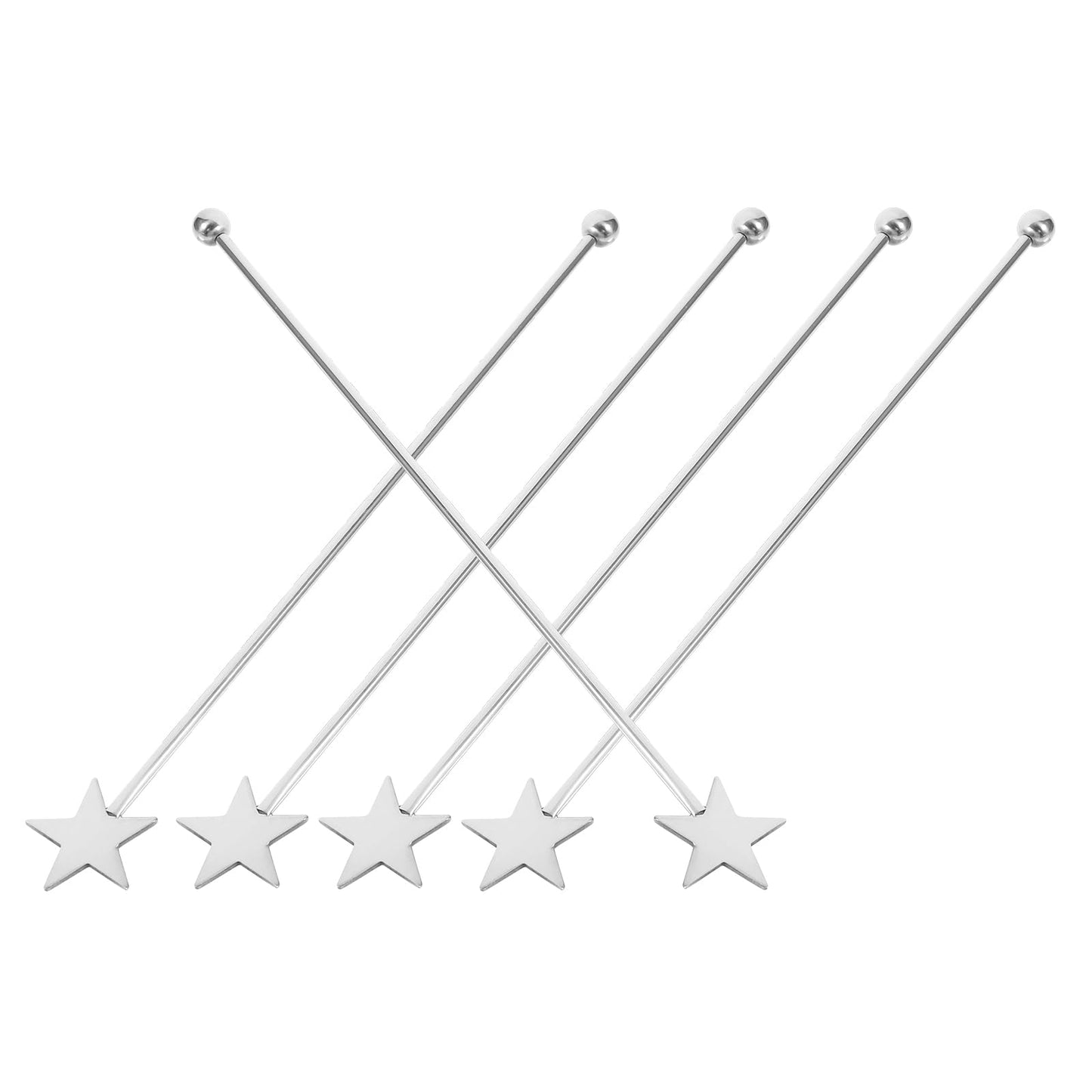 Alipis Stainless Steel Stirring Rods 7.4 Inch Long Metal Swizzle Sticks for Cocktails Coffee and Beverages Reusable Bar Party Drink Stirrers Set of 5