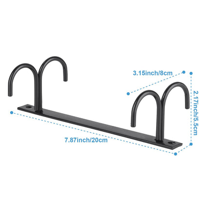 FOMANSH Mug Rack Under Cabinet - Coffee Cup Holder, 12 Mugs Hooks Under Shelf, Display Hanging Cups Drying Hook for Bar Kitchen Utensils Black
