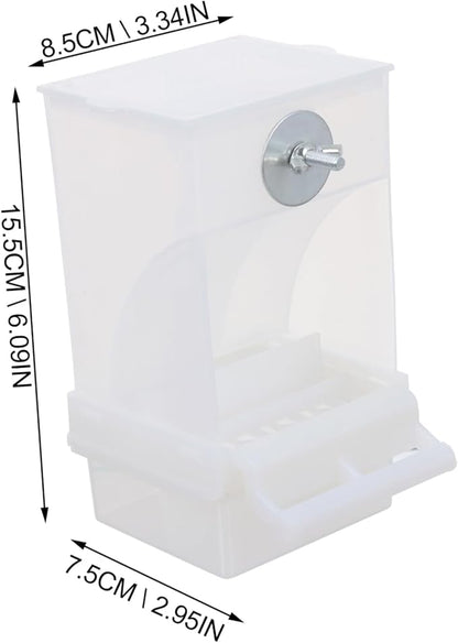SUPVOX 2Pcs Automatic Bird Feeder Splash Parrot Food Box with Lid Easy Clean Feeding Container for Small Birds No Mess Seed Tray