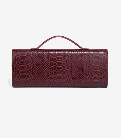 Beaguful Womens Fashion Leather Clutch Bag Crocodile Print Evening Handbag Crossbody Tote Bag Chocolate