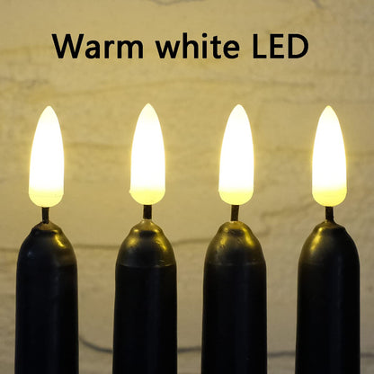 NONNO & ZGF 10 Pack Black 11'' LED Wax Covered Taper Candles with 2 Remote Control, Flameless Battery Operated Decor Candle, Warm White LED