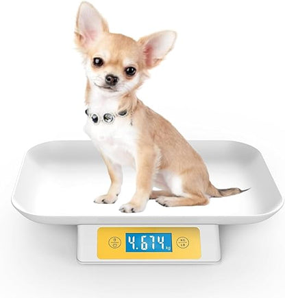Puppy Scale for Whelping Dogs, Capacity up to 33lbs, Accuracy 1g/0.035oz, Unit g/kg/lb/oz/tl/ml, Yellow, Suitable for Kitten Puppy Rabbit Snake Cats and Small Dogs