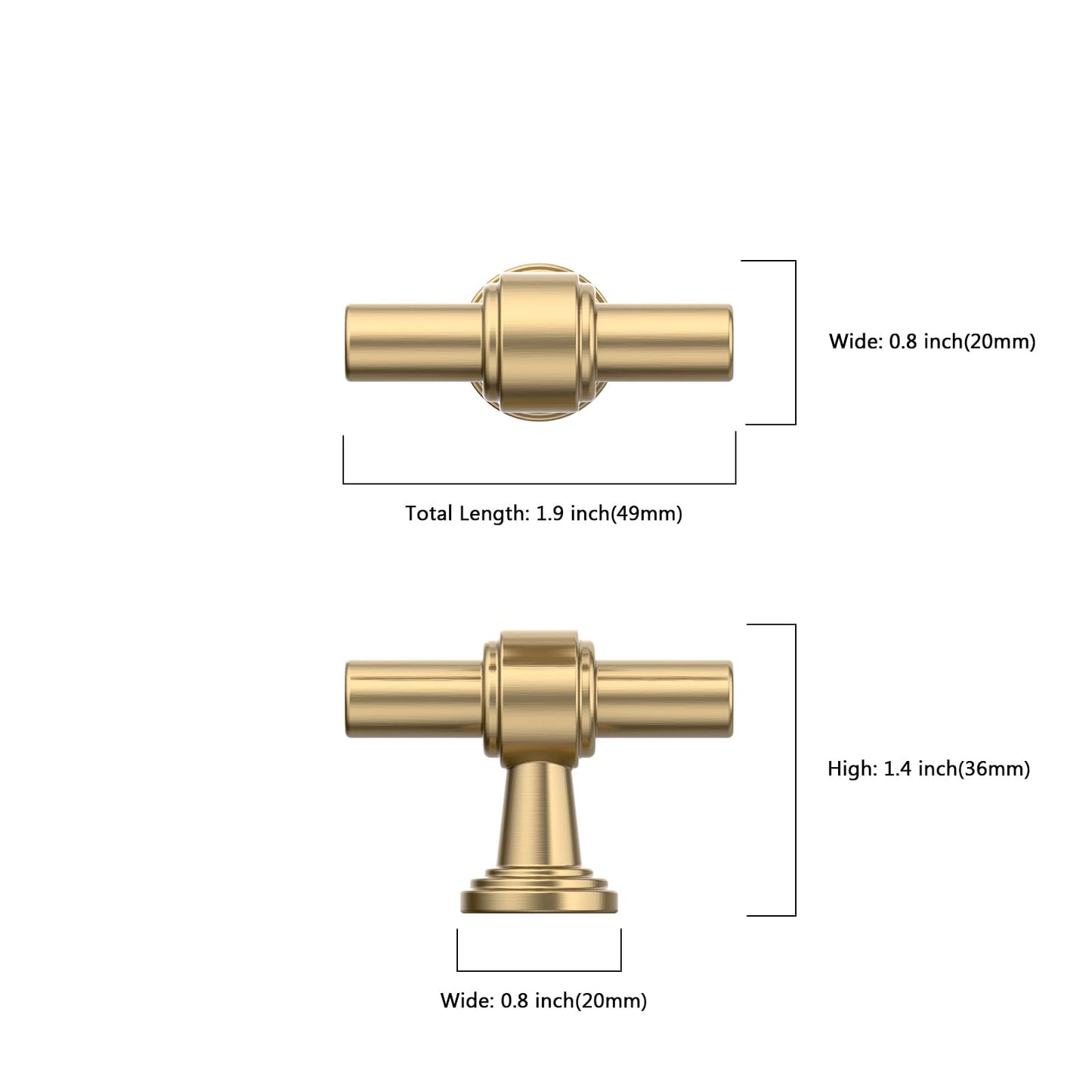 Asidrama 10 Pack Champagne Bronze Kitchen Cabinet Knobs Dresser Knobs Drawer Knob Cabinet Hardware Zinc Knob for Dresser Drawers