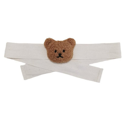 2 Pack Cute Curtain Tiebacks Cartoon Bears Embroidered Animal Shape Bedroom Accessories(Beige)