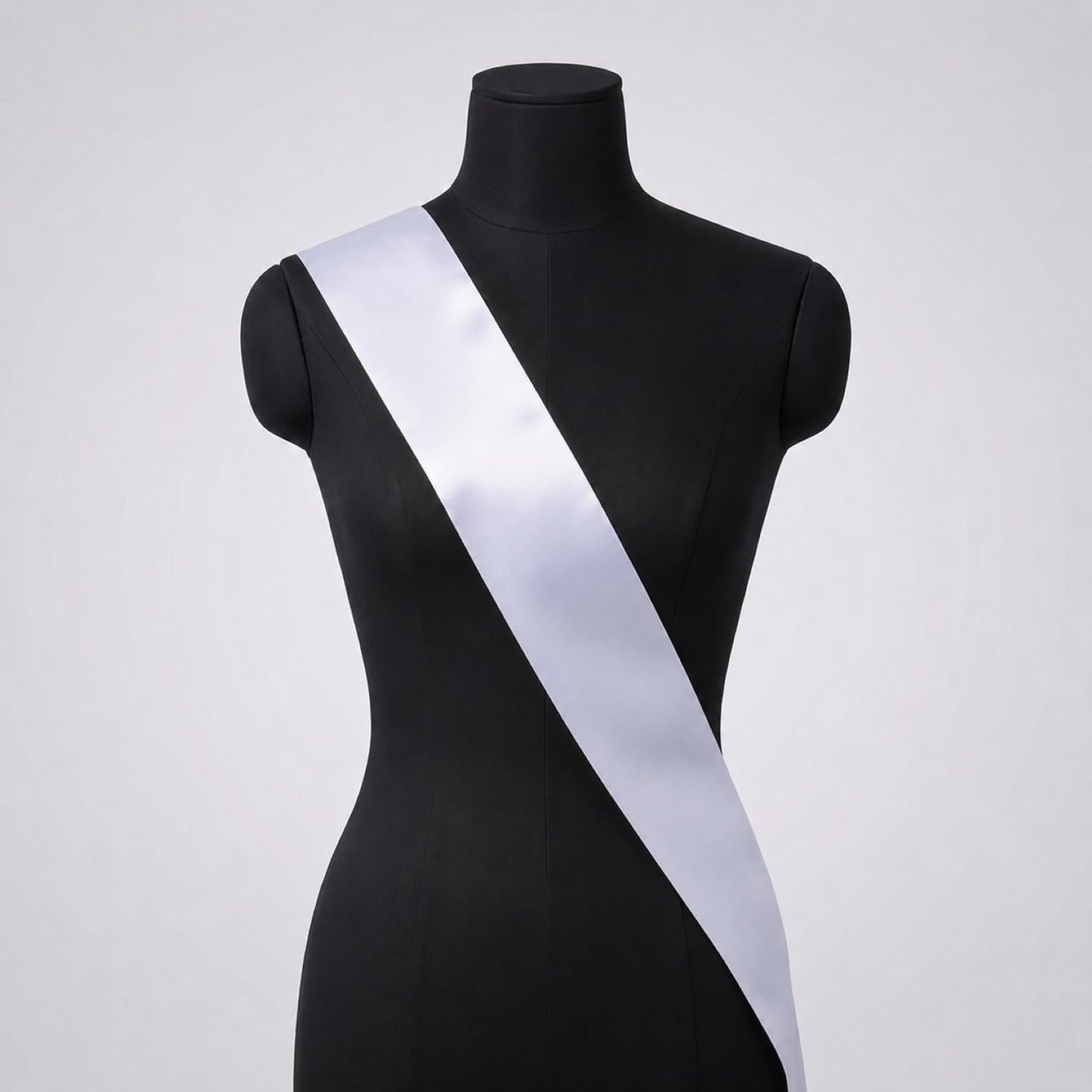 Pack of 6 Blank Satin Pageant Sashes for Princess, Beauty Queen, Homecoming, Winner, Mayor and DIY Decoration, White