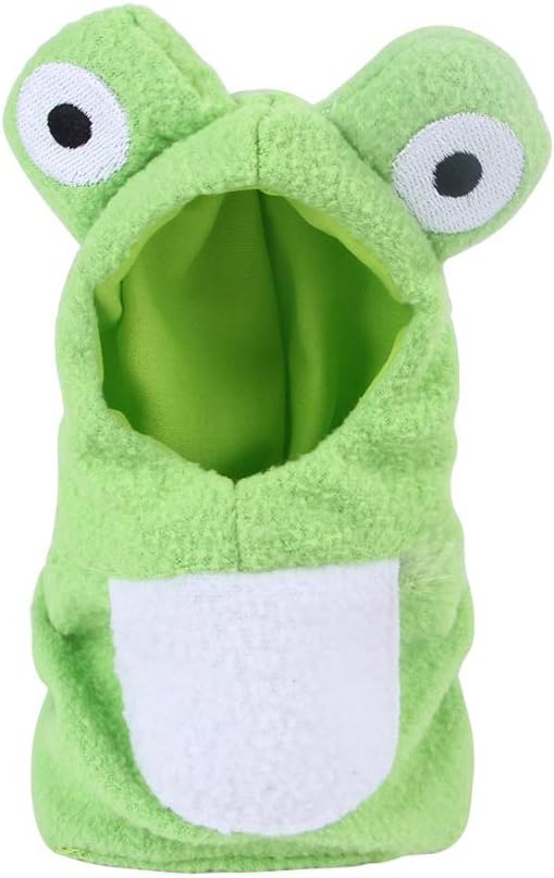 Sun Conure Bird Diaper Flight Suit Frog Shape Hoodie Cosplay Photo Prop for Parrots African Greys Parakeet Cockatiel Reusable Adjustable Apparel (Medium)