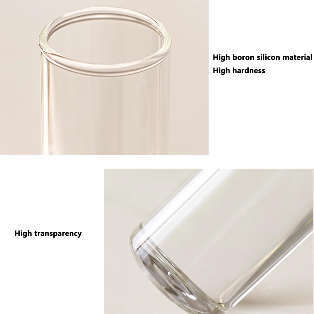 8PCS Test Tube Vases Decorative Glass Flower Vase Hinged Flower Vases Planter Flower Arranging Container Hydroponic Flower Holder Decor with 15PCS Hooks and 2PCS Brushes (VASES- A)