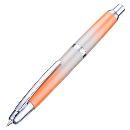 Jinhao 10 Press Fountain Pen with Box, Gradient Light Orange Retractable Extra Fine Nib with Ink Converter Set (Silver Clip)