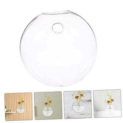 Mobestech 2pcs Glass Flower Vase Wall Mount Hydroponic Wall Plant Terrarium Decorative Hanging for Indoor Plants