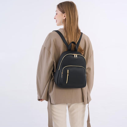 YANAIER Women Mini Backpack Purse PU Leather Anti-theft Backpack Ladies Fashion Casual Travel Daypack Rucksack Black